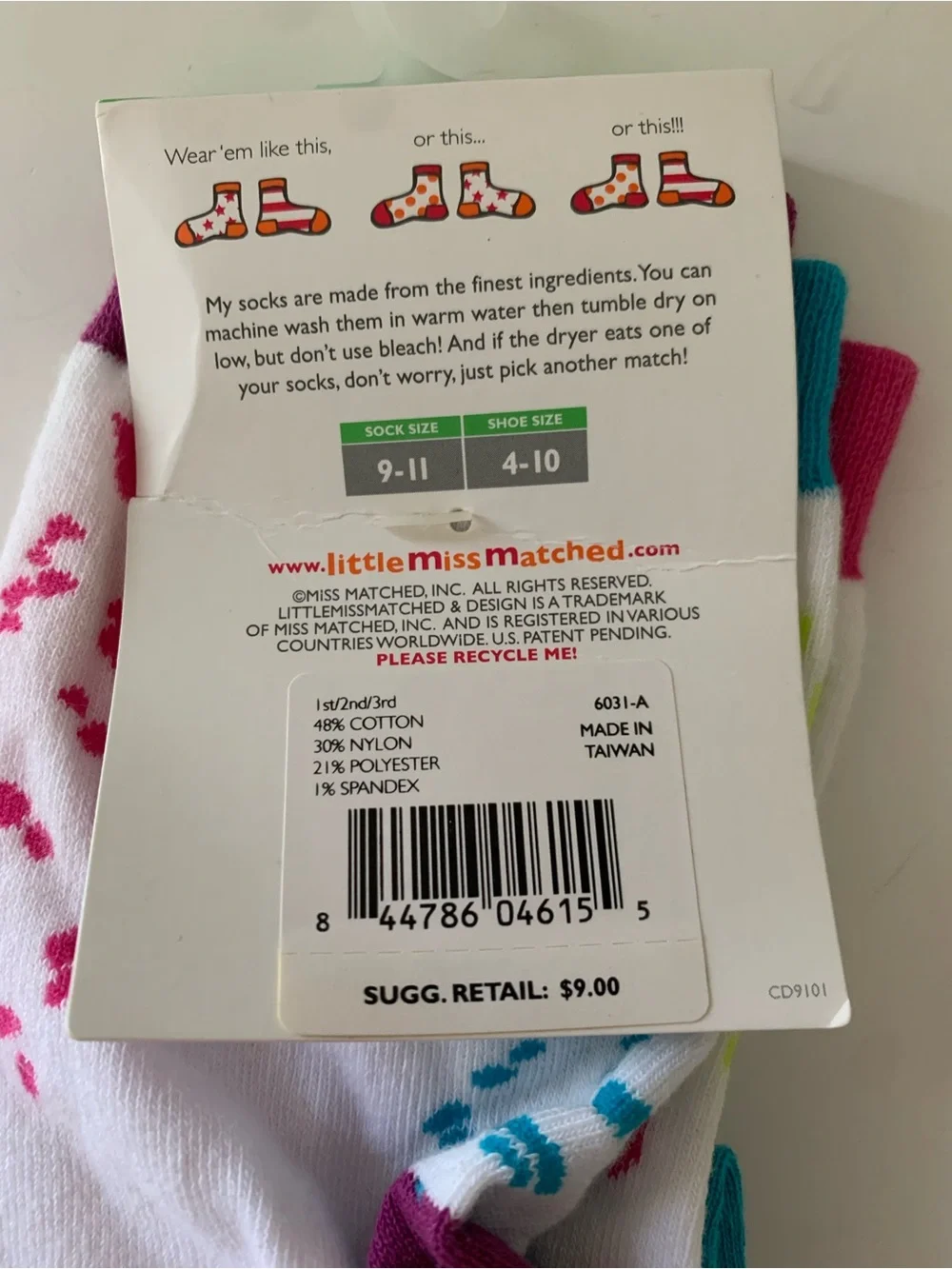 NWT LittleMissMatched Set of 3 Single Colorful Socks - Animals / Giraffe / Zebra